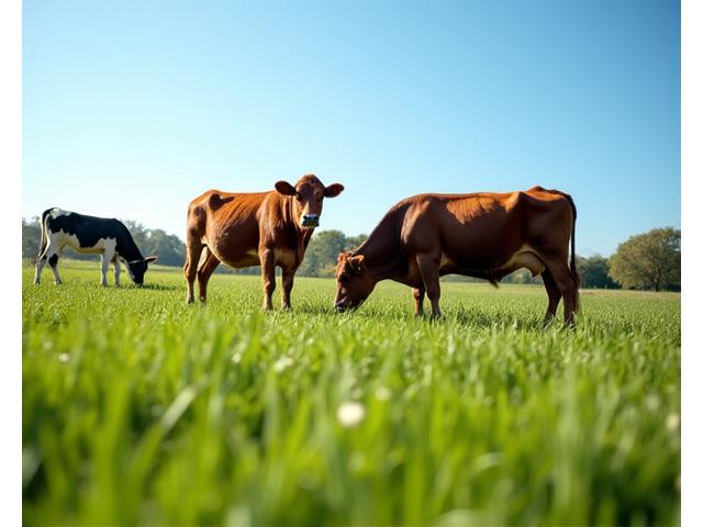 Gado em sistema de pastejo rotacionado intensivo em pastagem vibrante, demonstrando a maximização do pasto.