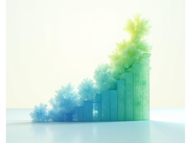 Representação visual da transformação de uma ONG de uma estrutura básica para uma organização profissional e sustentável. Um antes e depois conceitual com gráficos e elementos de crescimento.