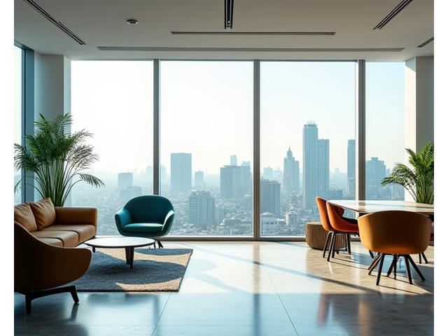 Vista moderna do escritório da Plorik Próspero Consultoria na Avenida Paulista, com ambiente de colaboração e luz natural.